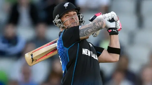 Brendon McCullum batting for New Zealand against England