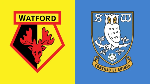 Side-by-side of Watford and Sheffield Wednesday club badges