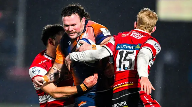 Ewan Ashman  in action against Gloucester
