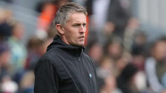 Kieran McKenna on the touchline at Blackburn