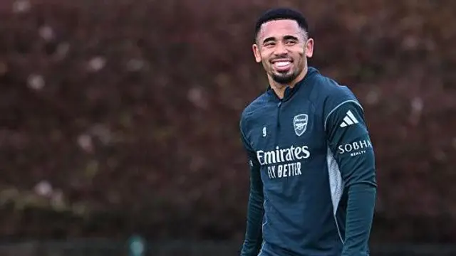 Gabriel Jesus smiling in training