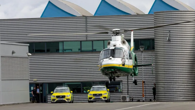 A GNAA helicopter taking off 