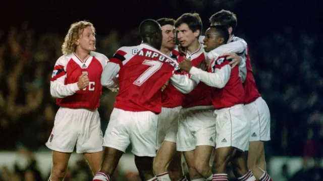 Kevin Campbell with his Arsenal team mates