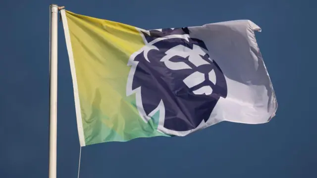 Premier League logo on flag 