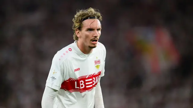 Nick Woltemade of Stuttgart looks on