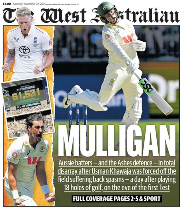 West Australian front page