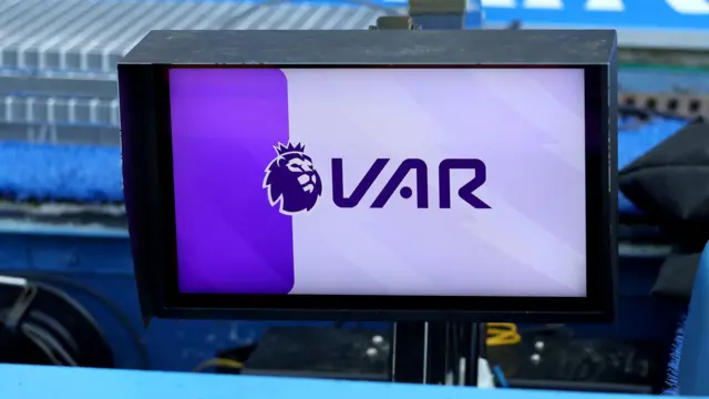 A VAR screen at a Premier League ground