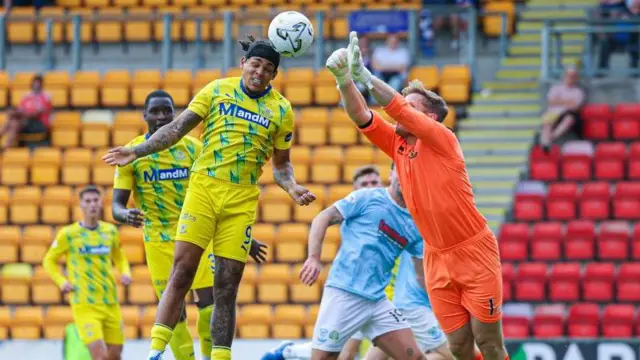 St Johnstone striker Josh Fowler and East Fife goalkeeper Derek Gaston