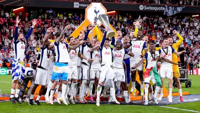 Tottenham lift Europa League trophy