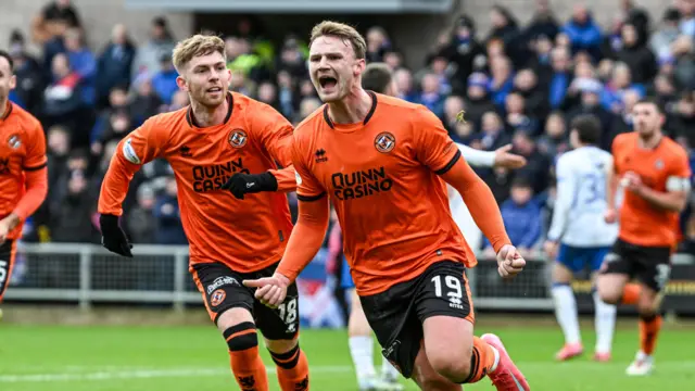 Sam Dalby celebrates goal against Rangers