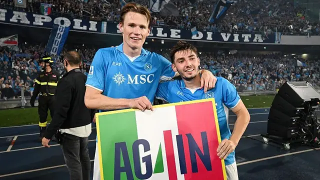 Napoli's Scott McTominay and Billy Gilmour celebrate