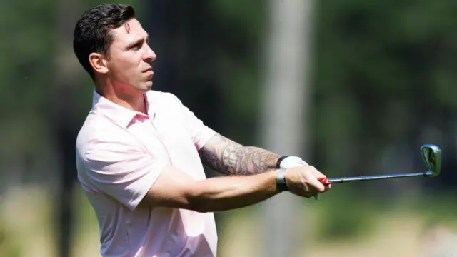 Scott Brown playing at the Scottish Open pro-am day