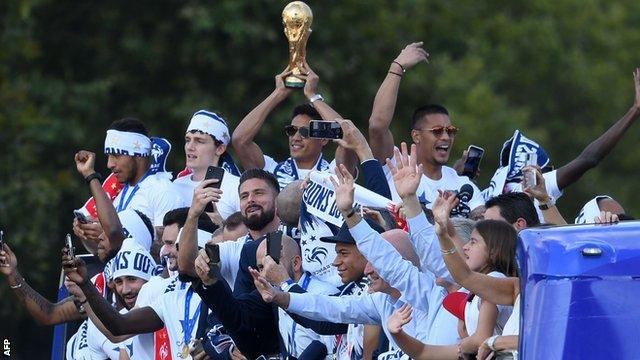 France players celebrate