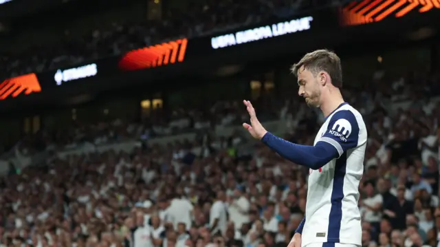 James Maddison reacts during match