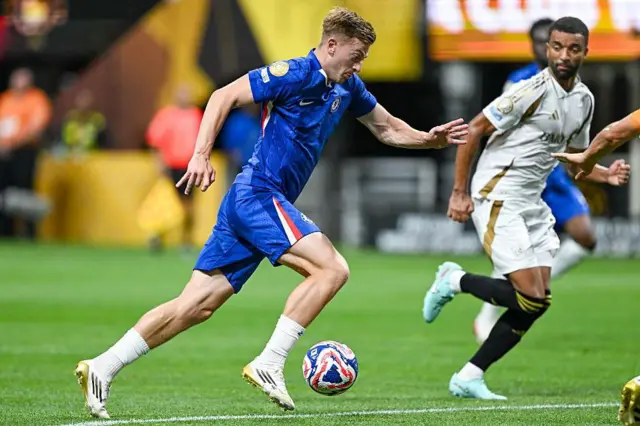 Liam Delap in action for Chelsea against Los Angeles FC