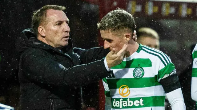 Celtic manager Brendan Rodgers and Luke McCowan