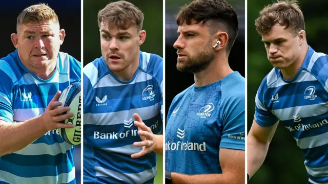 Tadhg Furlong, Garry Ringrose, Hugo Keenan and Josh van der Flier