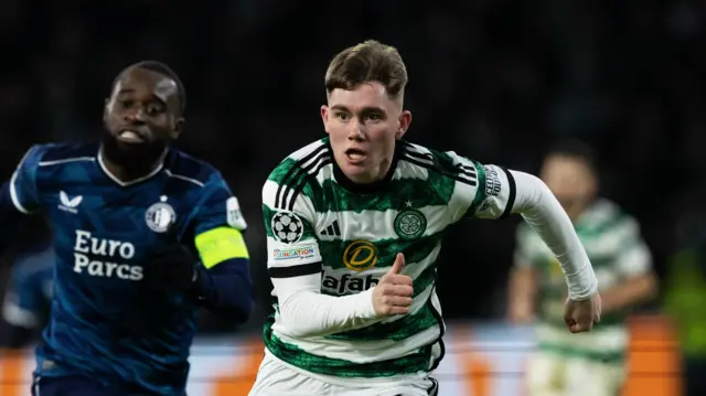 Mitchel Frame during a Champions League game for Celtic