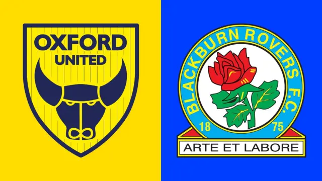 Oxford United and Blackburn badges