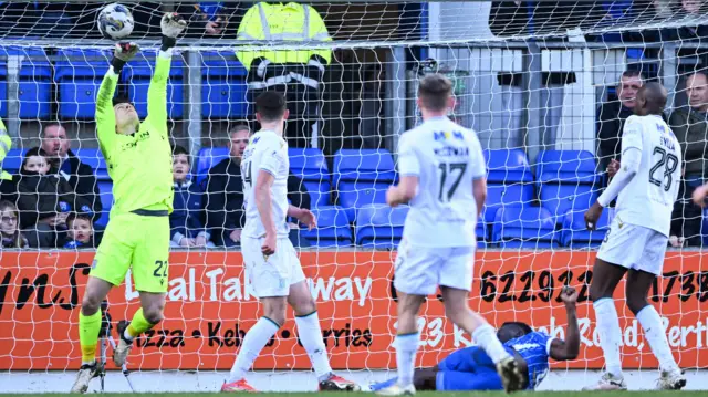 St Johnstone's Adama Sidibeh scores to make it 1-1 during a cinch Premiership match between St Johnstone and Dundee at McDiarmid Park