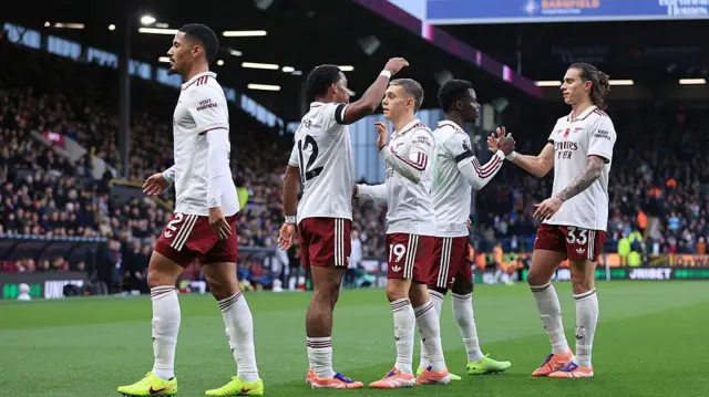 Arsenal players against Burnley