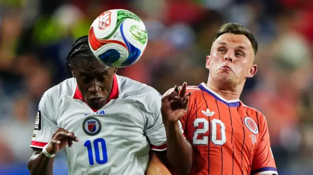 Lawrence Shankland playing for Scotland against Haiti