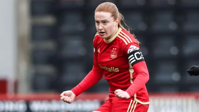 Aberdeen captain Hannah Stewart in action