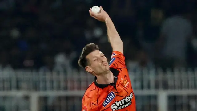 David Payne bowling for Sunrisers Hyderabad