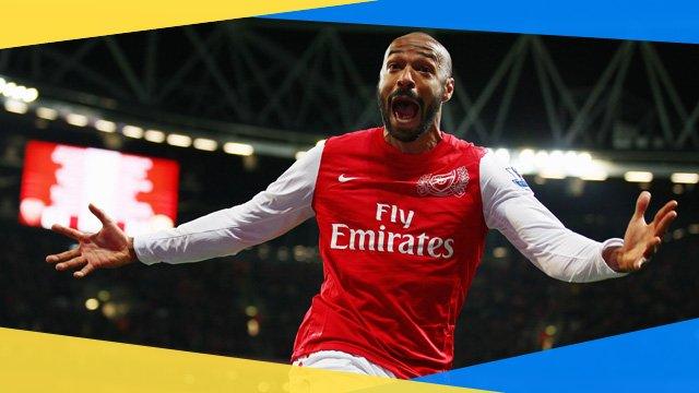 Arsenal's Thierry Henry celebrates his goal against Leeds in the 2012 FA Cup