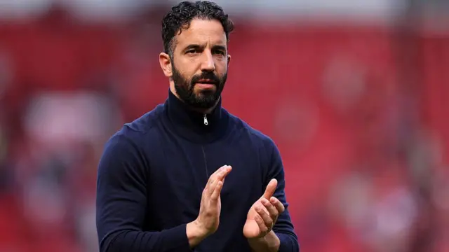 Amorim walking out at Old Trafford and applauding the fans 