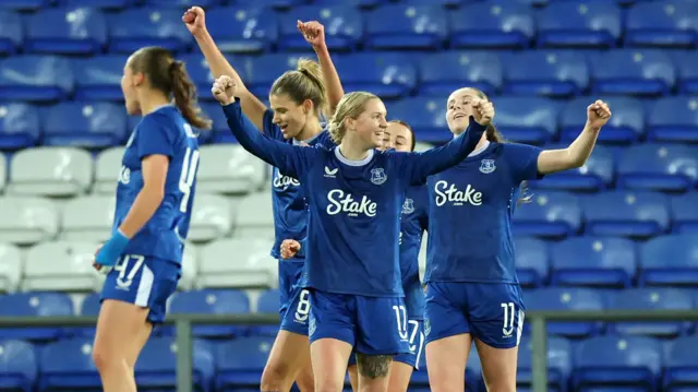 Everton women celebrate