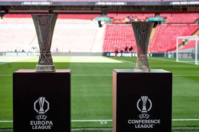 Europa League and Conference league trophies 
