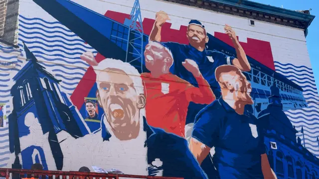 A closer view of the new Ipswich Town mural