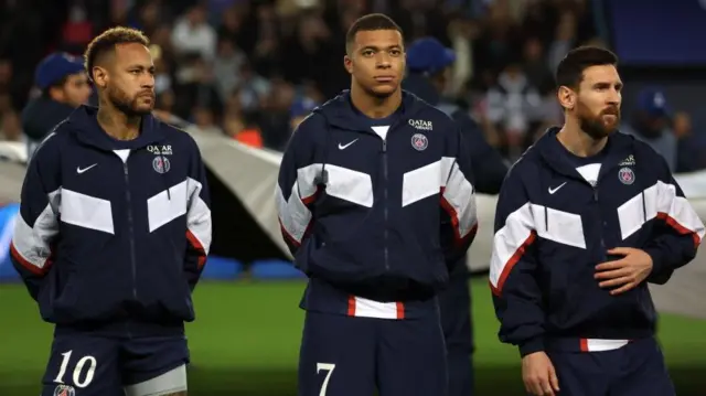 Neymar, Mbappe and Messi at PSG