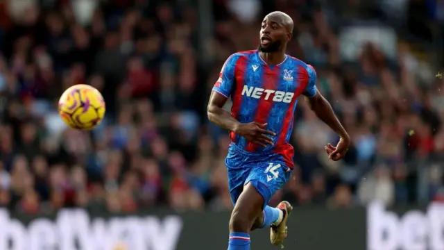 Jean-Philippe Mateta of Crystal Palace in action during the Premier League match between Crystal Palace FC and Tottenham Hotspur FC at Selhurst Park on October 27, 2024