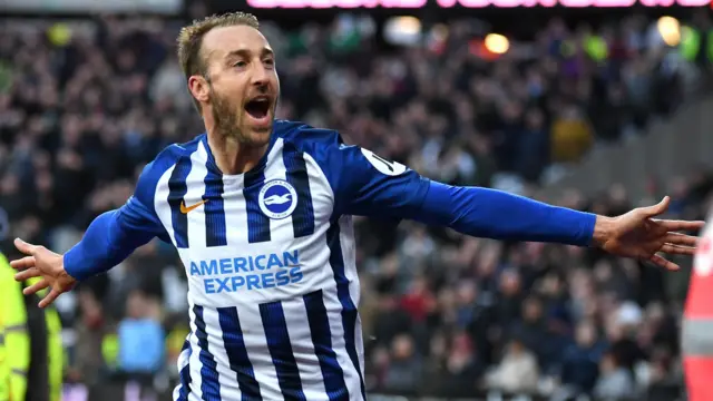 Glenn Murray celebrates a goal for Brighton