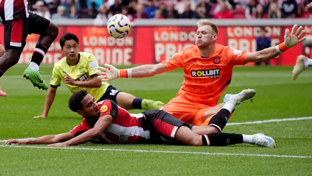 Aaron Ramsdale makes a save for Southampton