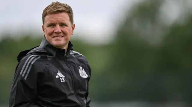 Eddie Howe taking Newcastle training