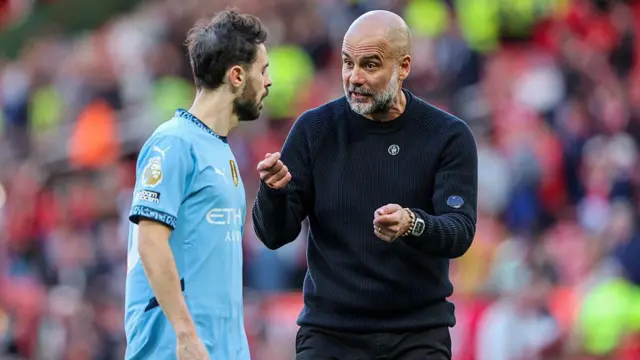 Bernardo Silva and Pep Guardiola