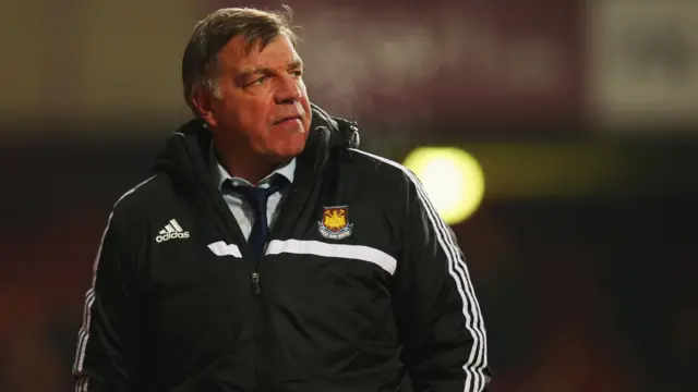 Sam Allardyce on the touchline during his spell as West Ham manager