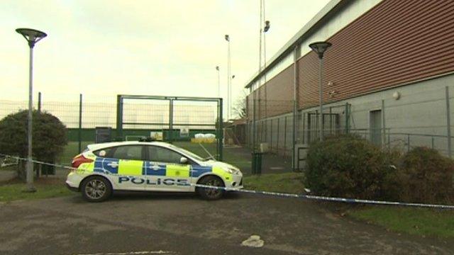 Police car at scene of football pitch electrocution