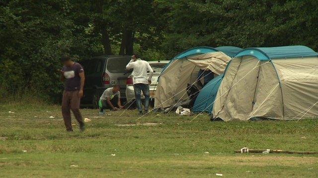 Migrant camp near Dunkirk