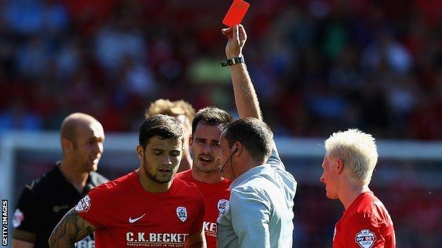 Dale Jennings sent off for Barnsley