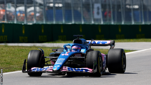 Fernando Alonso in action at the Canadian Grand Prix