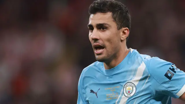 Rodri in action for Manchester City during the Carabao Cup final against Arsenal