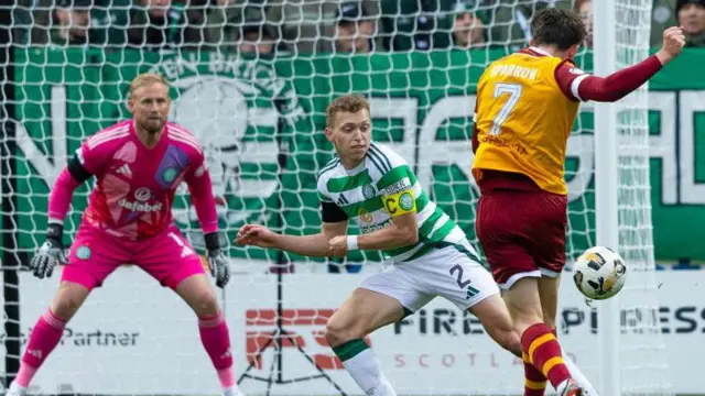 Sparrow had a chance to give Motherwell the lead against Celtic