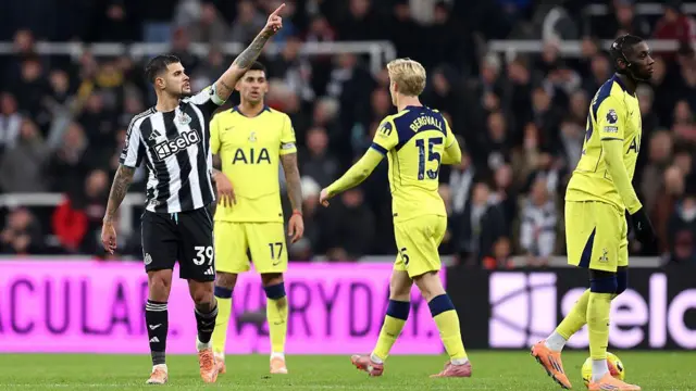  Bruno Guimaraes of Newcastle United celebrates scoring
