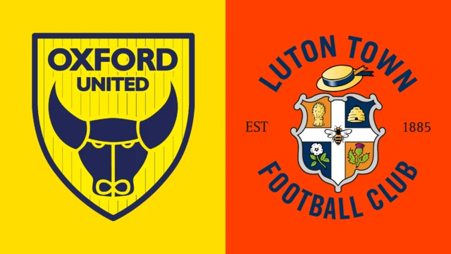 Oxford United and Luton Town club badges