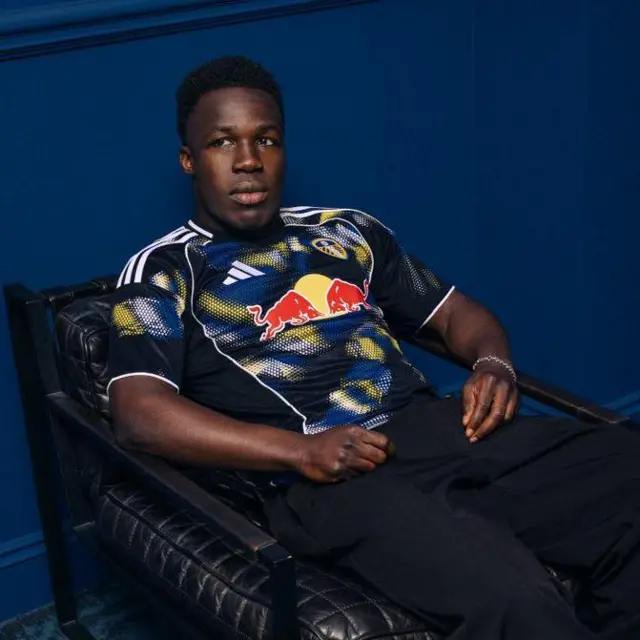 Wilfried Gnonto in Leeds' 2025-26 third kit