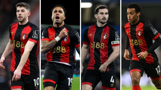 Ryan Christie, Justin Kluivert, Lewis Cook and Tyler Adams